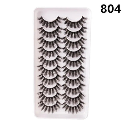 10 Pairs Fluffy Mink Lashes - Handmade, Reusable, Natural - Shengyao Chuangqi (HK) International Limited