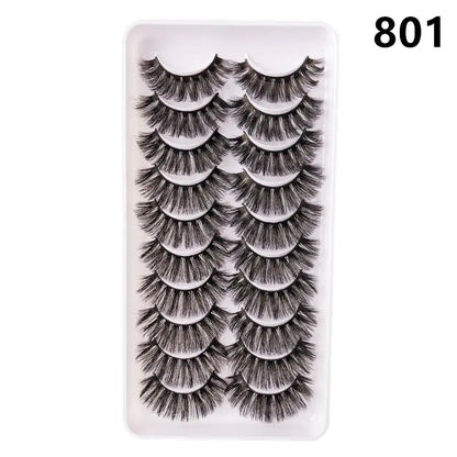 10 Pairs Fluffy Mink Lashes - Handmade, Reusable, Natural - Shengyao Chuangqi (HK) International Limited