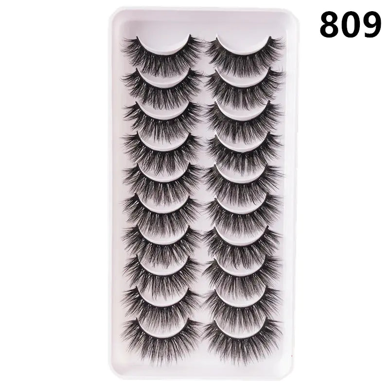 10 Pairs Fluffy Mink Lashes - Handmade, Reusable, Natural - Shengyao Chuangqi (HK) International Limited