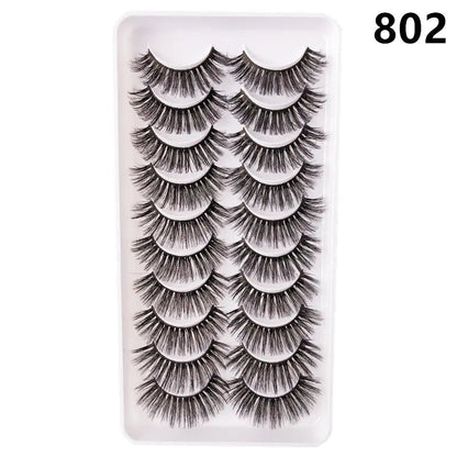 10 Pairs Fluffy Mink Lashes - Handmade, Reusable, Natural - Shengyao Chuangqi (HK) International Limited