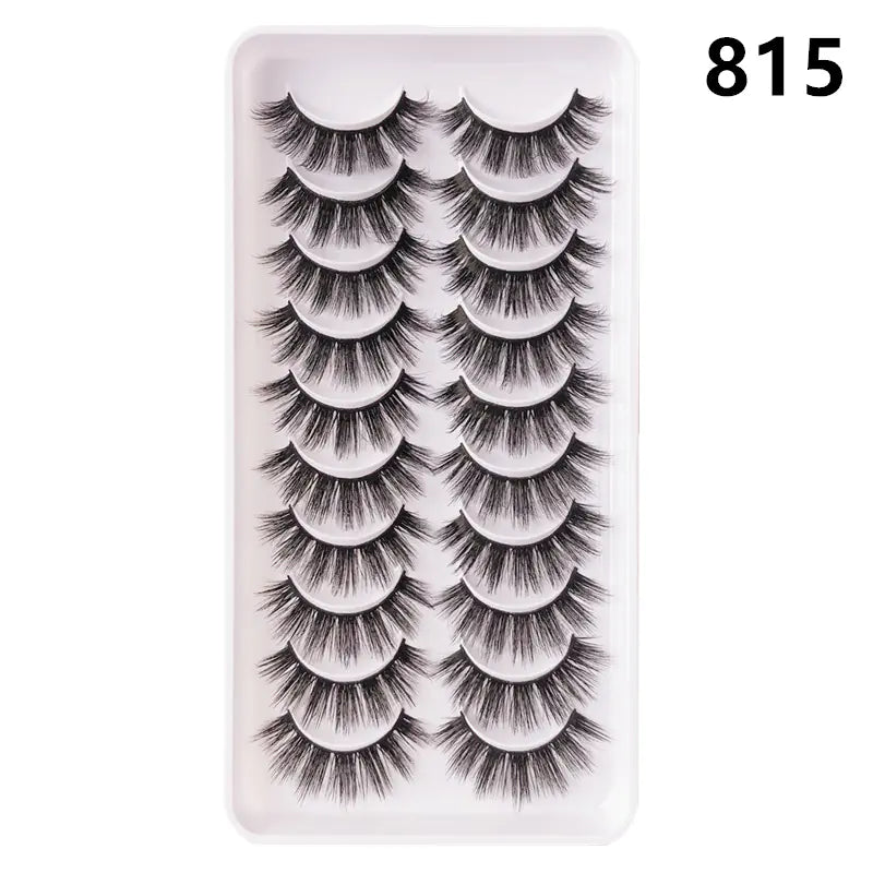10 Pairs Fluffy Mink Lashes - Handmade, Reusable, Natural - Shengyao Chuangqi (HK) International Limited