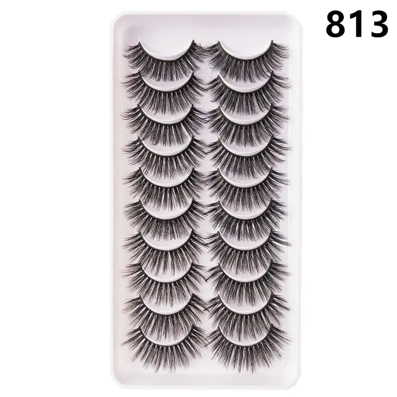 10 Pairs Fluffy Mink Lashes - Handmade, Reusable, Natural - Shengyao Chuangqi (HK) International Limited