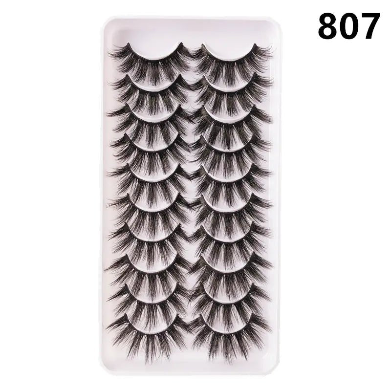 10 Pairs Fluffy Mink Lashes - Handmade, Reusable, Natural - Shengyao Chuangqi (HK) International Limited
