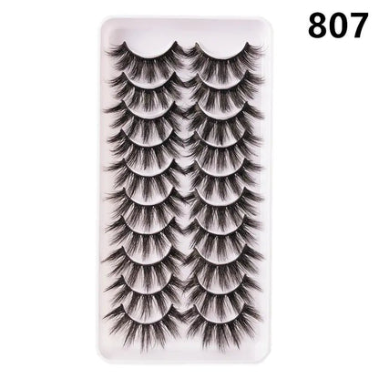 10 Pairs Fluffy Mink Lashes - Handmade, Reusable, Natural - Shengyao Chuangqi (HK) International Limited