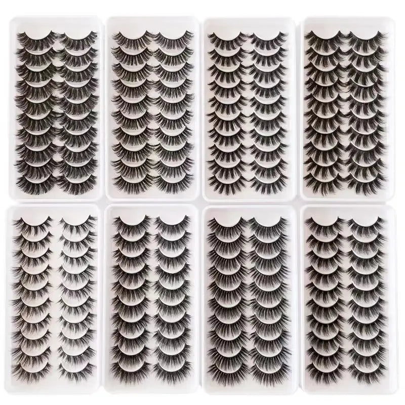 10 Pairs Fluffy Mink Lashes - Handmade, Reusable, Natural - Shengyao Chuangqi (HK) International Limited