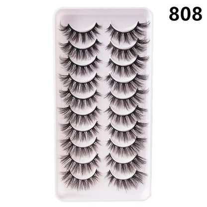 10 Pairs Fluffy Mink Lashes - Handmade, Reusable, Natural - Shengyao Chuangqi (HK) International Limited