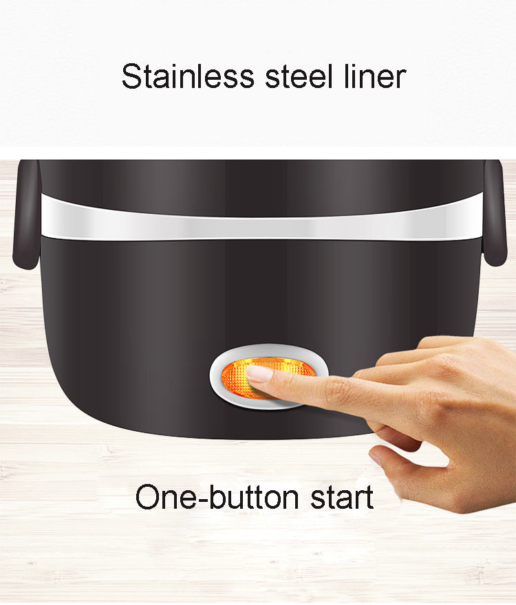 Mini Electric Mini Rice Cooker 2/3 Layer Stainless Steel Liner Portable Egg Boiler Steamer Food Warmer Lunch Box Multi-function Rice Cooker 2L