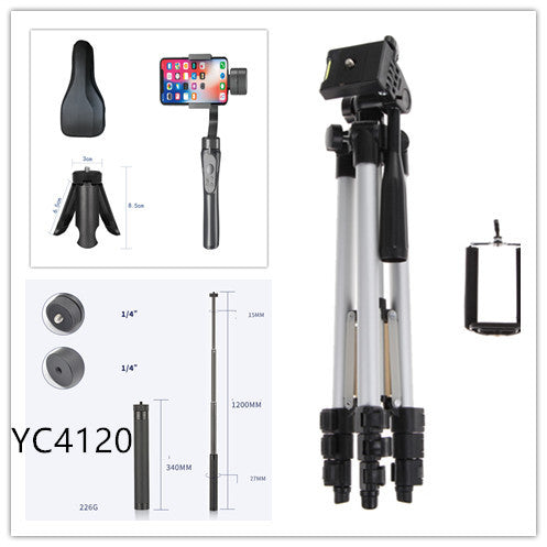 Compatible with Apple, Handheld Phone Gimbal Stabilizer 3-Axis PTZ Tripod Anti-Shake for Smartphone Vlog