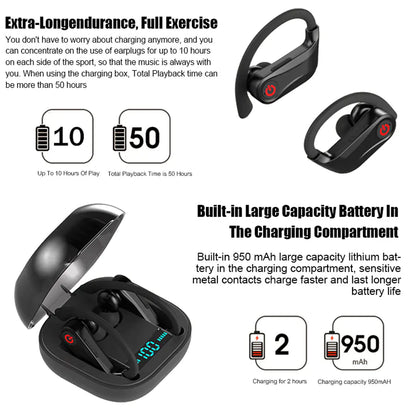 Q62 True Wireless Earbuds with 9D Surround Sound - Bluetooth 5.3 Stereo Headphones for Sports, Calls &amp; Music