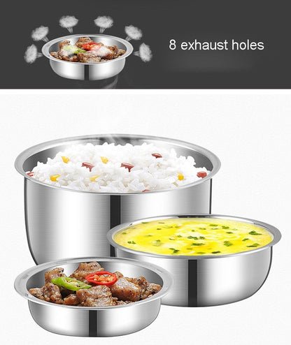 Mini Electric Mini Rice Cooker 2/3 Layer Stainless Steel Liner Portable Egg Boiler Steamer Food Warmer Lunch Box Multi-function Rice Cooker 2L