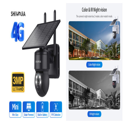 4G Solar Monitoring Camera Wireless Wifi Outdoor Remote HD Night Vision