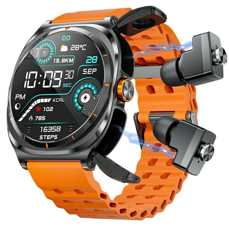 2025 New 2 - in - 1 Smart Watch for Men Round Shape with Hidden TWS Earbuds Heart Rate Monitor for Outdoor Sports - Shengyao Chuangqi (HK) International Limited