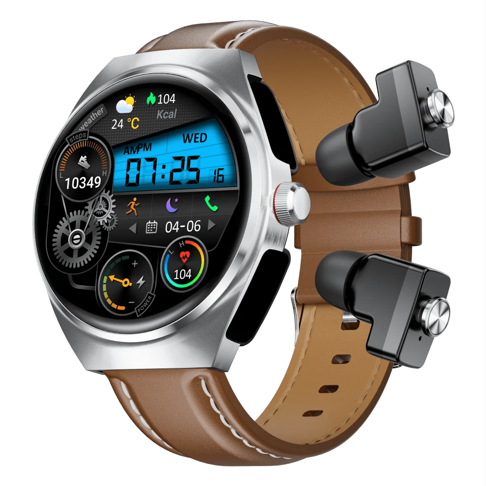 2025 New Best Smart Watch Leather Band with Earbuds 2 in 1 Headphones and Smartwatch Fitness Tracker with Heart Rate Monitor - Shengyao Chuangqi (HK) International Limited