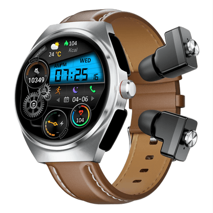 2025 New Best Smart Watch Leather Band with Earbuds 2 in 1 Headphones and Smartwatch Fitness Tracker with Heart Rate Monitor - Shengyao Chuangqi (HK) International Limited