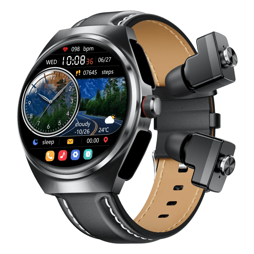 2025 New Best Smart Watch Leather Band with Earbuds 2 in 1 Headphones and Smartwatch Fitness Tracker with Heart Rate Monitor - Shengyao Chuangqi (HK) International Limited