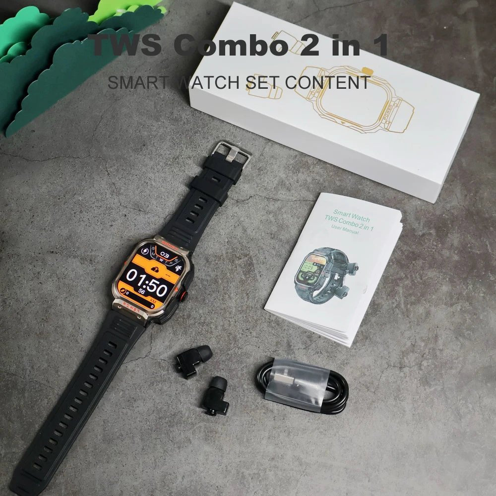 2025 New Best Smart Watch with Earbuds 2 in 1 Headphones and Smartwatch Fitness Tracker with Heart Rate Sleep Monitor - Shengyao Chuangqi (HK) International Limited