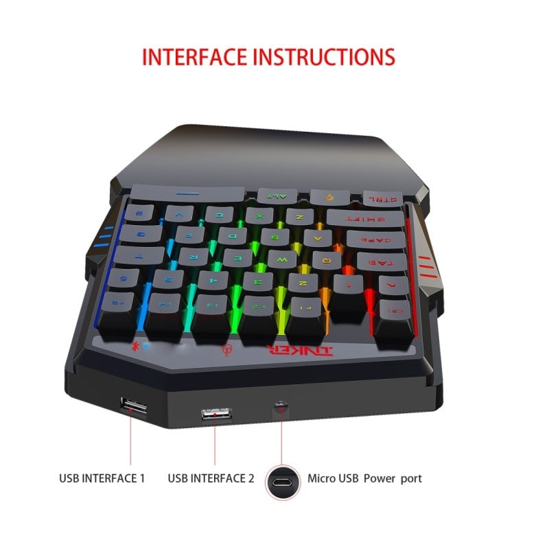 Mechanical Gaming Keyboard RGB Combo - Wireless Mouse Throne Set