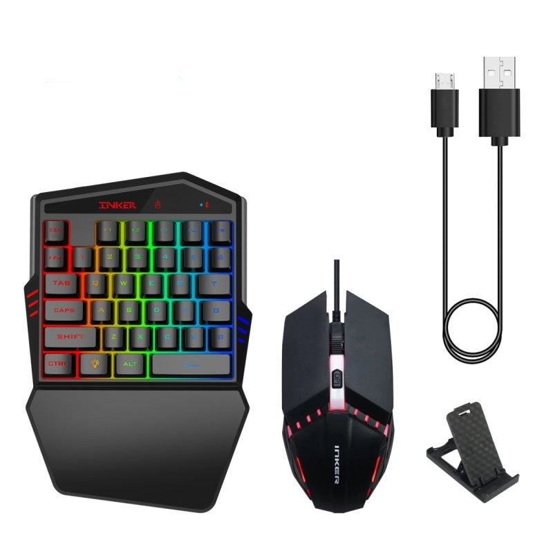 Mechanical Gaming Keyboard RGB Combo - Wireless Mouse Throne Set