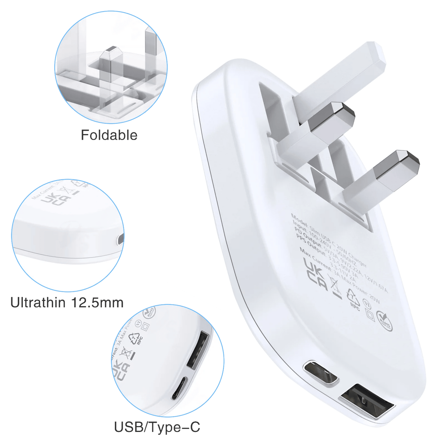 30W UK Plug Wall - mounted Usb C Charger with Pd3.0 Fast Charging and Gan for iPhone Supports Custom Popular Thin and Light Models - Shengyao Chuangqi (HK) International Limited