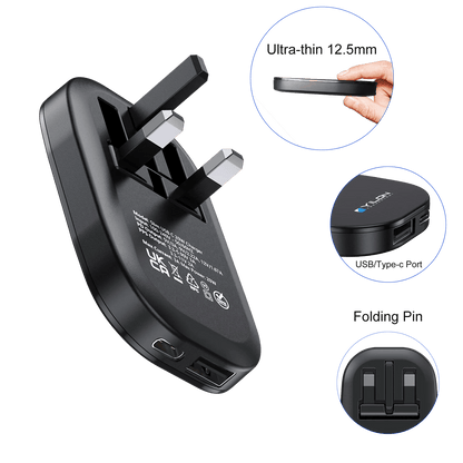 30W UK Plug Wall - mounted Usb C Charger with Pd3.0 Fast Charging and Gan for iPhone Supports Custom Popular Thin and Light Models - Shengyao Chuangqi (HK) International Limited