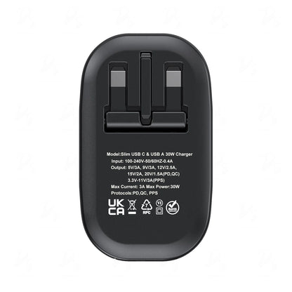 30W UK Plug Wall - mounted Usb C Charger with Pd3.0 Fast Charging and Gan for iPhone Supports Custom Popular Thin and Light Models - Shengyao Chuangqi (HK) International Limited