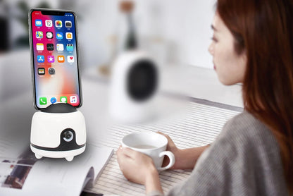 360 Auto Rotation Smart Video Shooting Gimbal With Face Tracking Custom Logo Portable Mobile Phone Holder Stabilizer Desk Usage - Shengyao Chuangqi (HK) International Limited