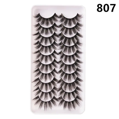 10 Pairs Fluffy Mink Lashes - Handmade, Reusable, Natural