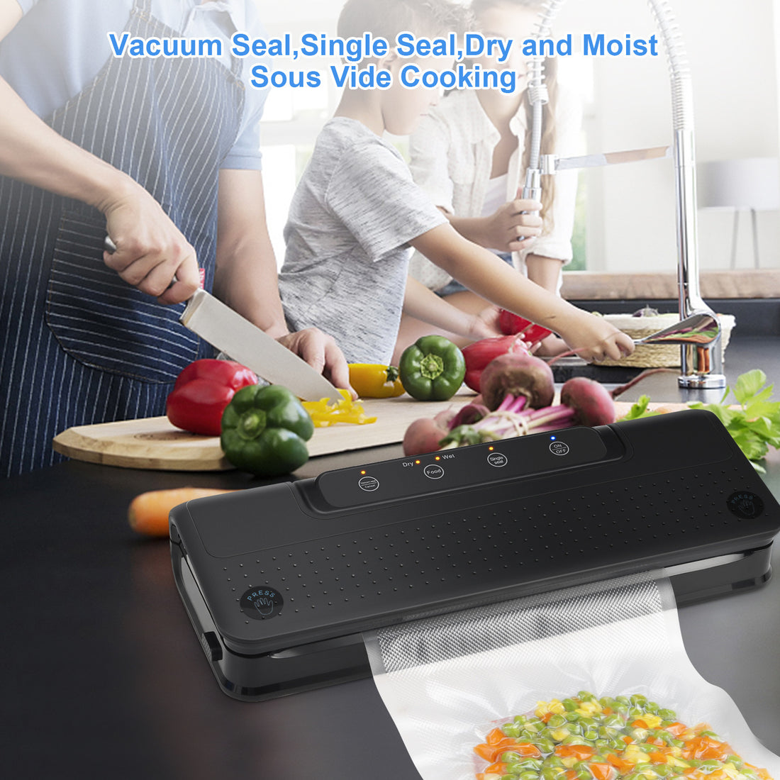 Automatic vacuum sealer food plastic seal household kitchen dry and wet preservation packaging tool