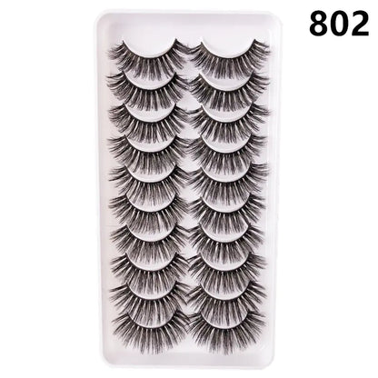 10 Pairs Fluffy Mink Lashes - Handmade, Reusable, Natural