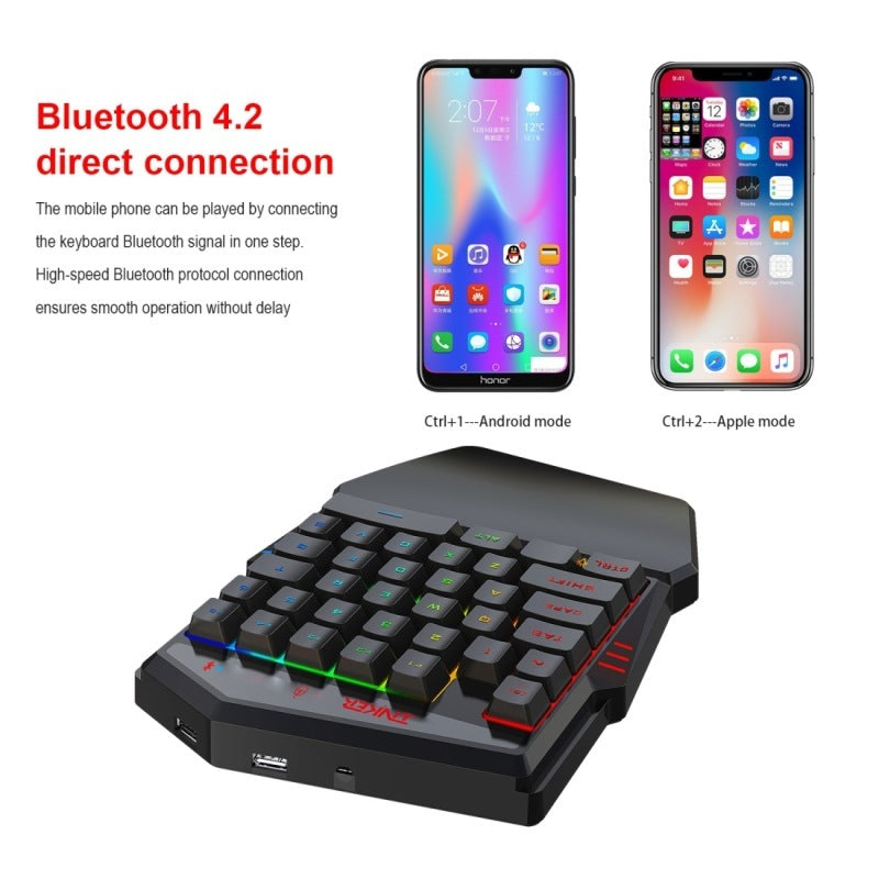 Mechanical Gaming Keyboard RGB Combo - Wireless Mouse Throne Set