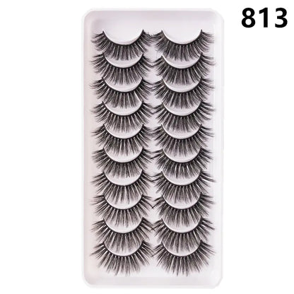 10 Pairs Fluffy Mink Lashes - Handmade, Reusable, Natural