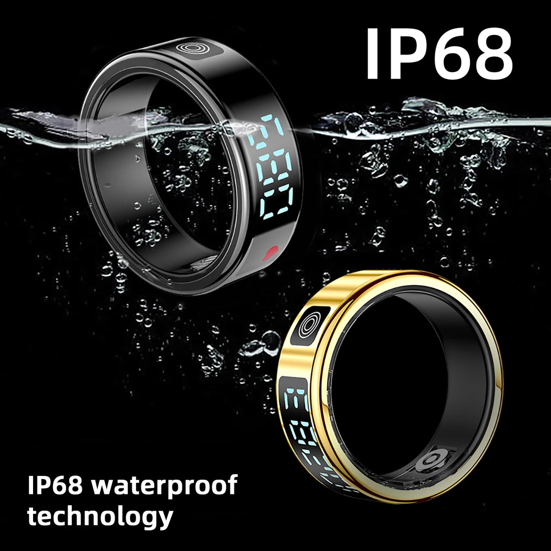 Hyperliving Smart Ring New 5ATM Touch Pad in Gold Black Silver Temperature Chip Remote Control Fitness and Sleep Tracker