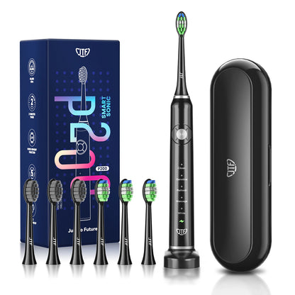 JTF P200 SONIC ELECTRIC TOOTHBRUSH CUSTOM BRAND WITH EXTRA BRUSH HEADS