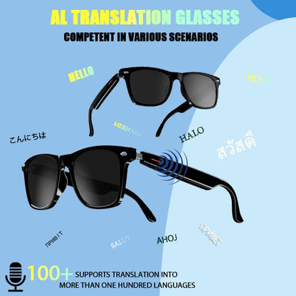 SENBONO AI Language Translation Glasses Supports 144 Language Translations Wireless Music Calling Rechargeable AI Smart Glasses