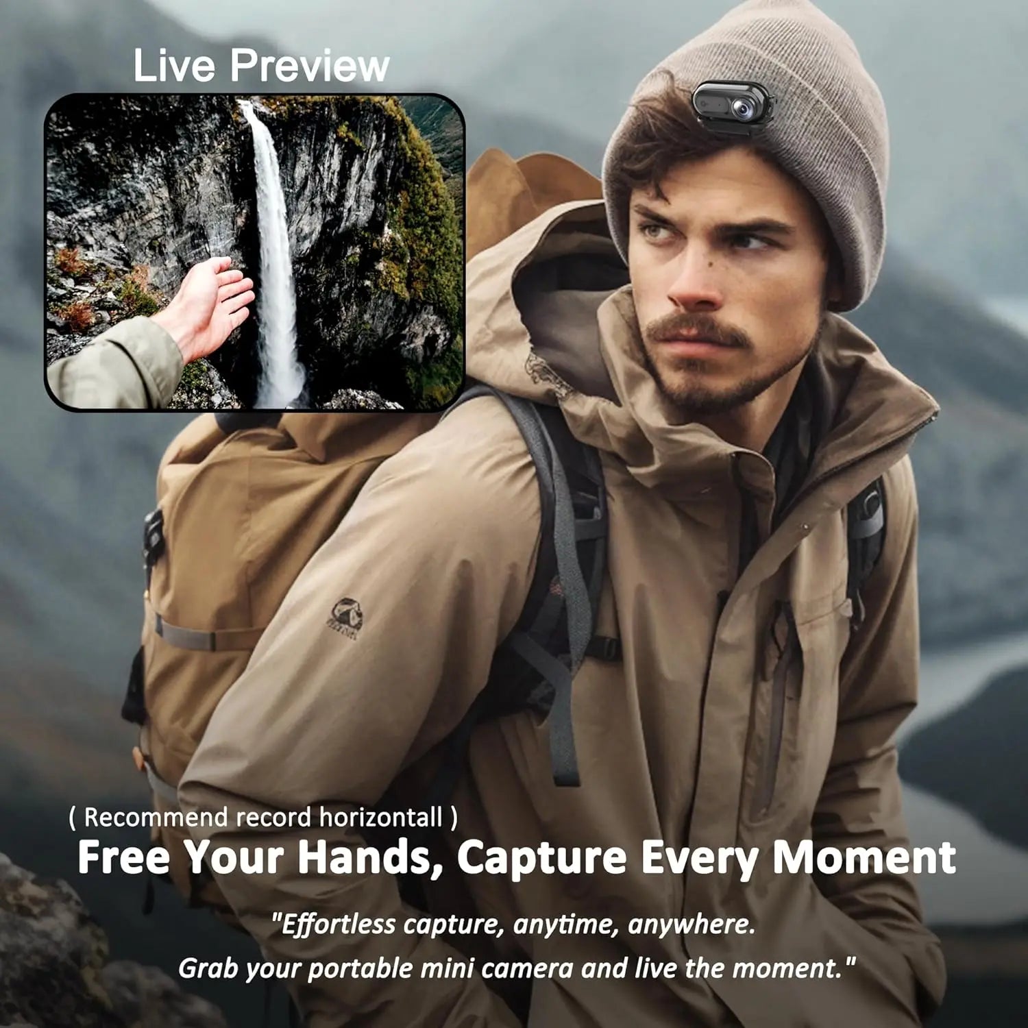 Mini Body Camera Action Cam with  Photo and Video Recording -Waterproof Thumb Size Hands Free Body Worn Cameras