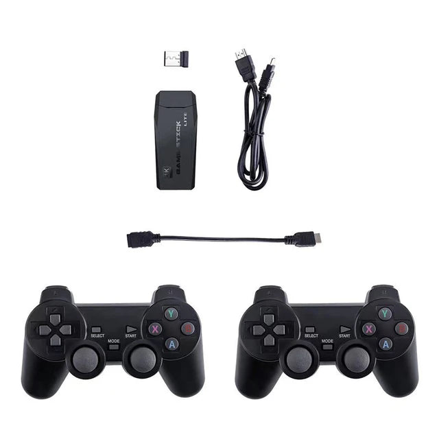 Newest Retro Video Game Console with 10000 Built-in Games and Wireless Controller Stickers US/EU Plug Type