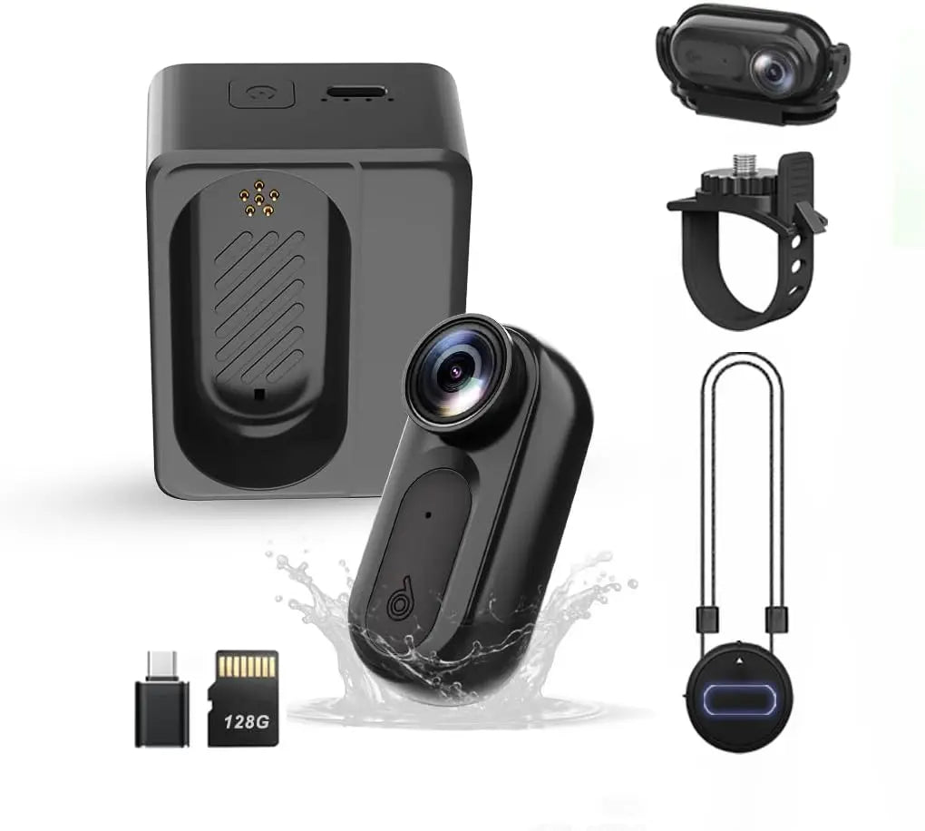 Mini Body Camera Action Cam with  Photo and Video Recording -Waterproof Thumb Size Hands Free Body Worn Cameras