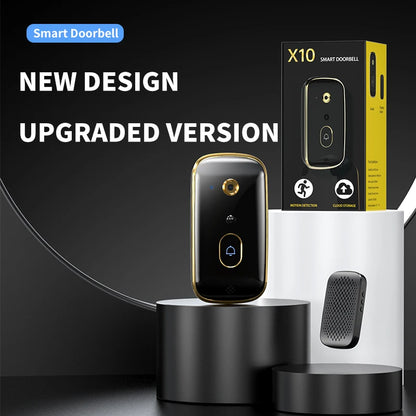 X10 Intelligent WIFI Doorbell Night Vision 480P Camera Multifunctional APP Supported French Language Battery Household Outdoor