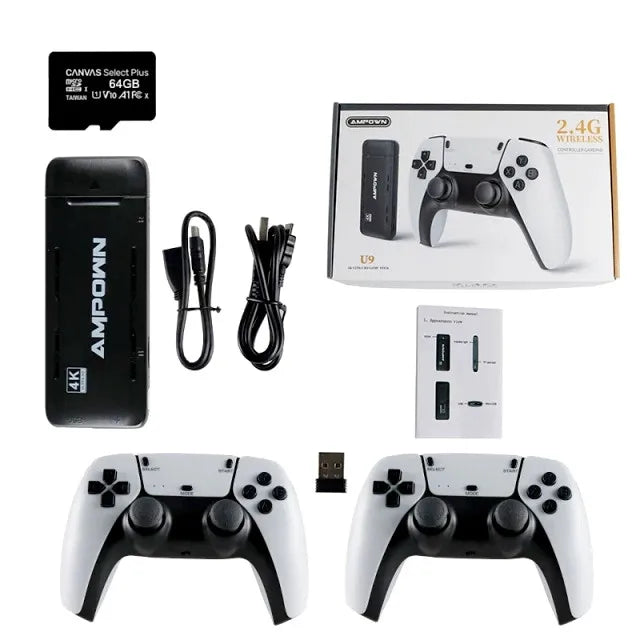 Ampown U9 Wireless 2.4G HD for FC/N64 Emulator Arcade Home TV Mini Ps5 Handle 64GB 10000 PS Retro  Video Game Console