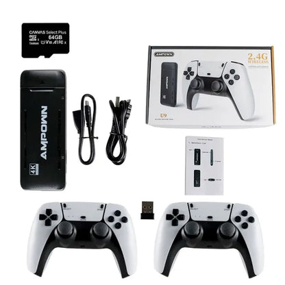 Ampown U9 Wireless 2.4G HD for FC/N64 Emulator Arcade Home TV Mini Ps5 Handle 64GB 10000 PS Retro  Video Game Console