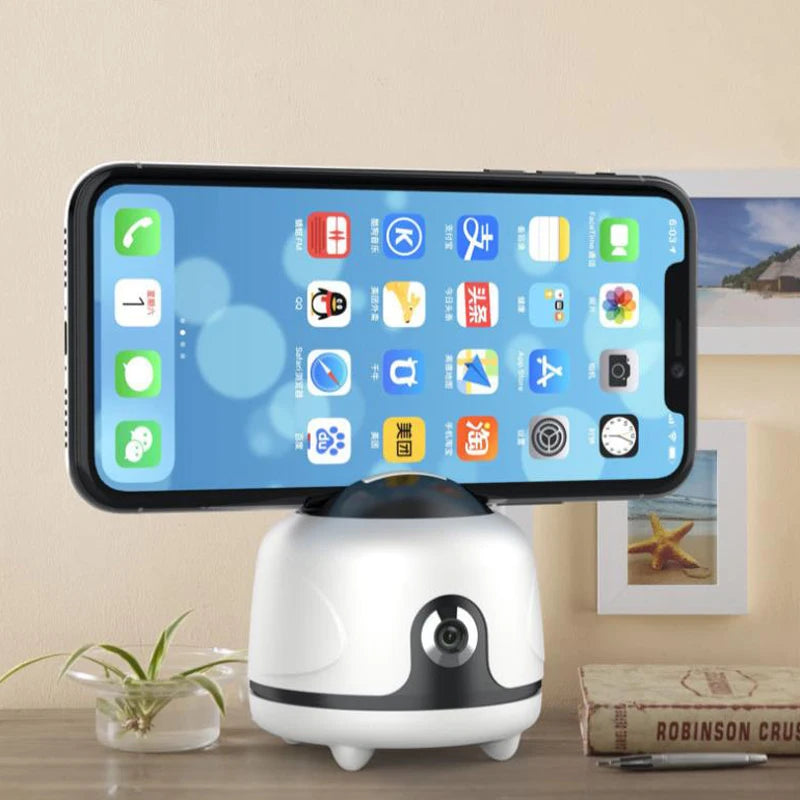 360 Auto Rotation Smart Video Shooting Gimbal With Face Tracking Custom Logo Portable Mobile Phone Holder Stabilizer Desk Usage