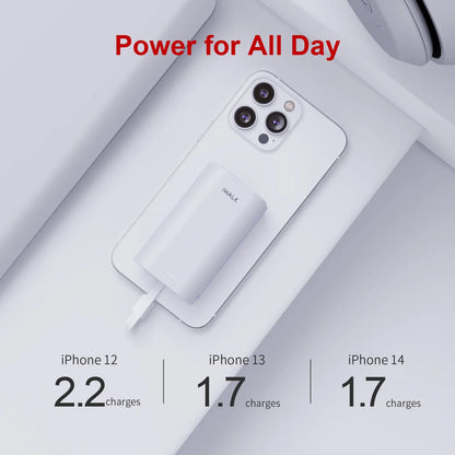 US Stock Promotional 9000mAh Large Capacity Fast Charging Portable Charger Mini Mobile Power Bank with Cable Dual Outputs