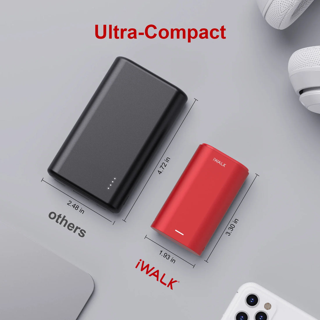 US Stock Promotional 9000mAh Large Capacity Fast Charging Portable Charger Mini Mobile Power Bank with Cable Dual Outputs