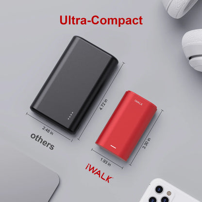 US Stock Promotional 9000mAh Large Capacity Fast Charging Portable Charger Mini Mobile Power Bank with Cable Dual Outputs