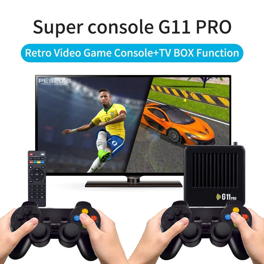 2025 G11 PRO TV Game BOX Android Dual System 3D Classic Arcade Games Player 2.4GHz Wireless Gamepad Video G11 Pro Game Console