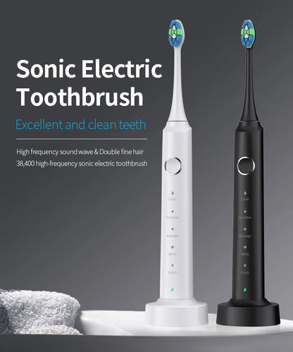 Hot Sale Cheap Automatic Sonic Toothbrush Slim Smart Rechargeable Teeth Whitening Black Electric Toothbrush with Charger Adults