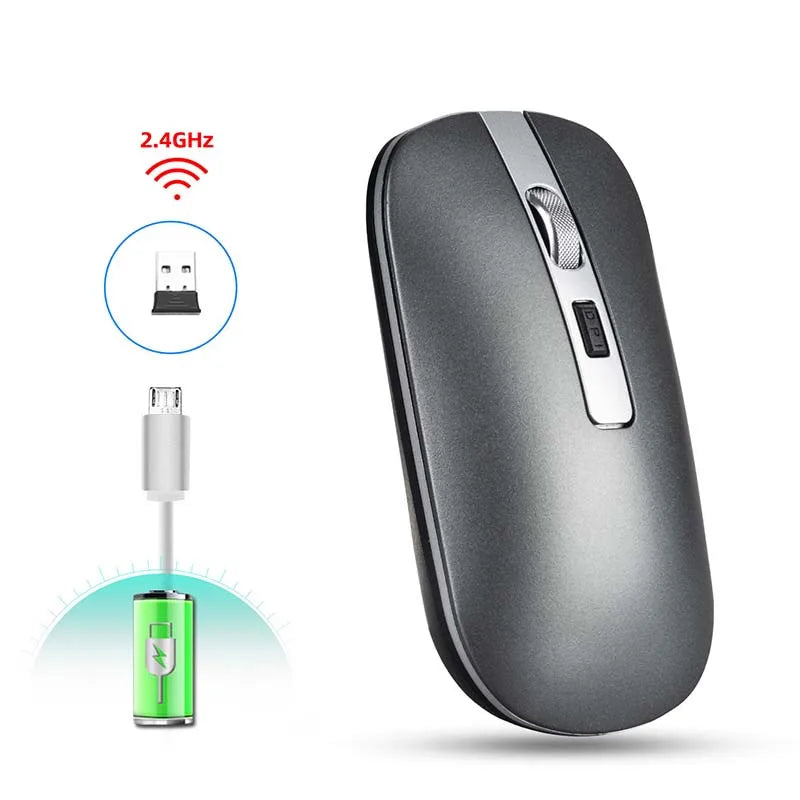 Ultra-thin Ergonomic Optical Wireless Charging Mouse 1600DPI 2.4G Wireless Silent Office Mouse