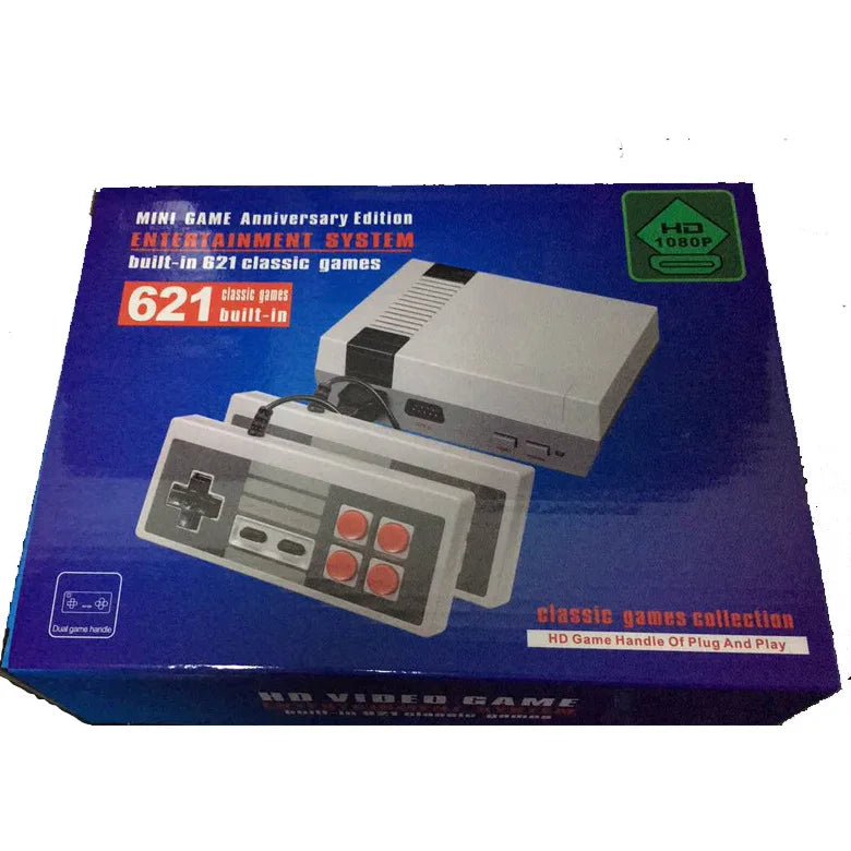 Mini Classic Retro TV Video Game Console 8 Bit Four Button Built-in 621 Game Av Output Dual Gamepad for Nes