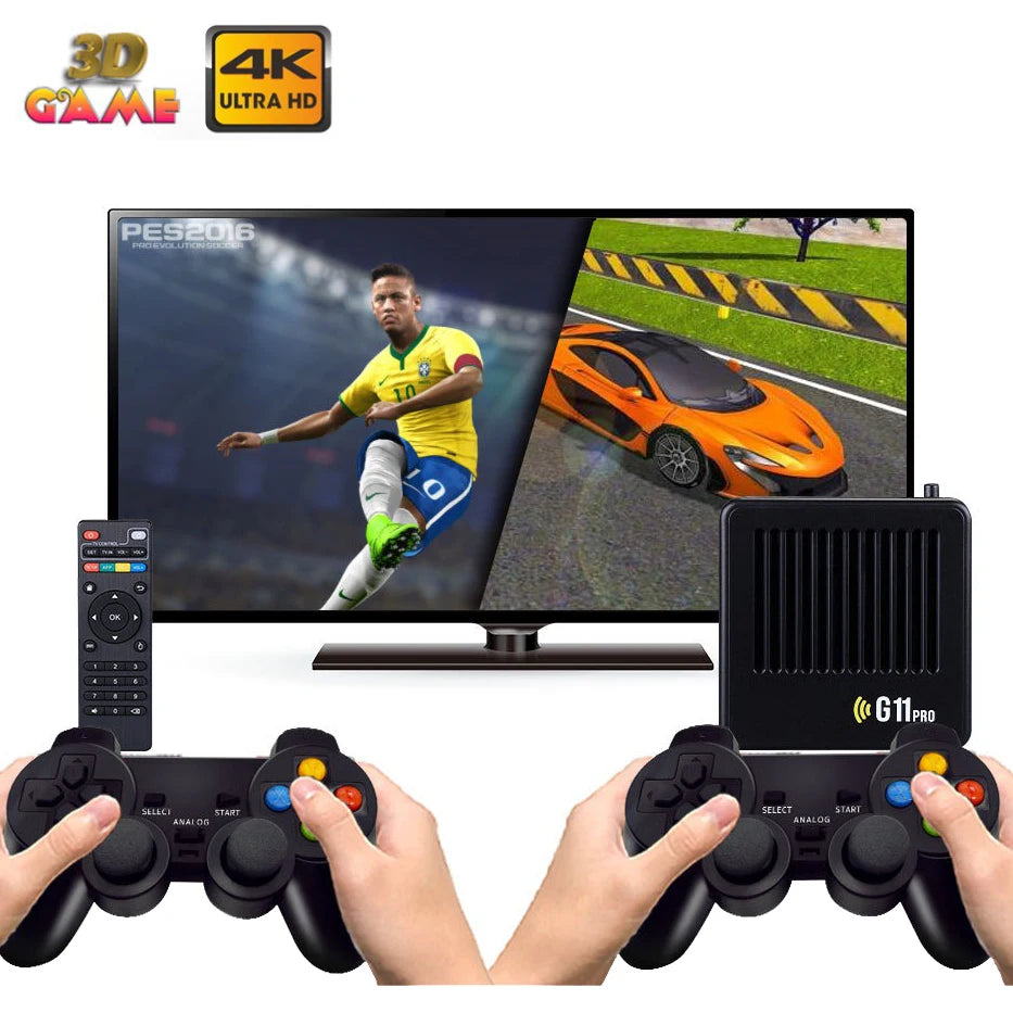 2025 G11 PRO TV Game BOX Android Dual System 3D Classic Arcade Games Player 2.4GHz Wireless Gamepad Video G11 Pro Game Console