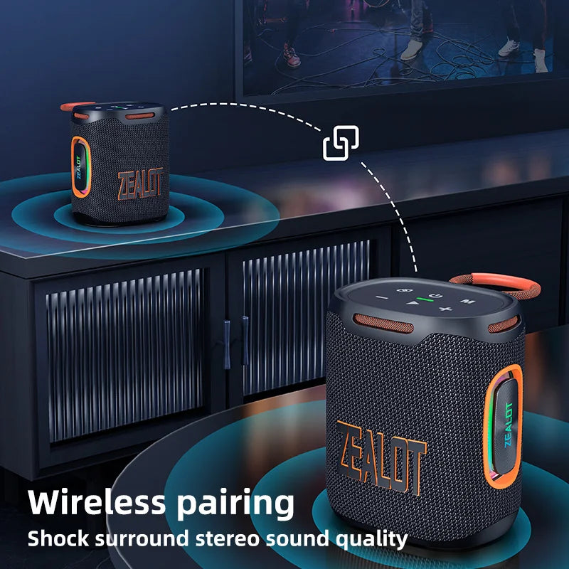 New Model Portable Blue Tooth Speaker Zealot S122 25w 6000mAh Battery Speaker in US Warehouse